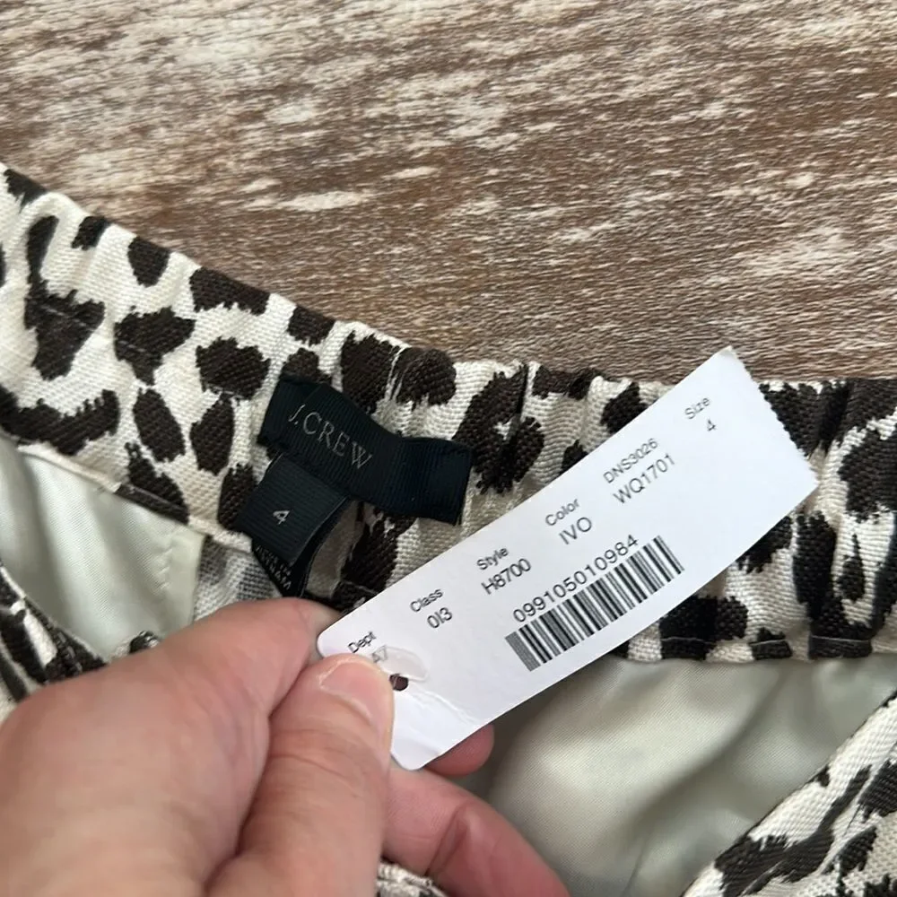 NWT J. Crew Animal Print Pants size 4